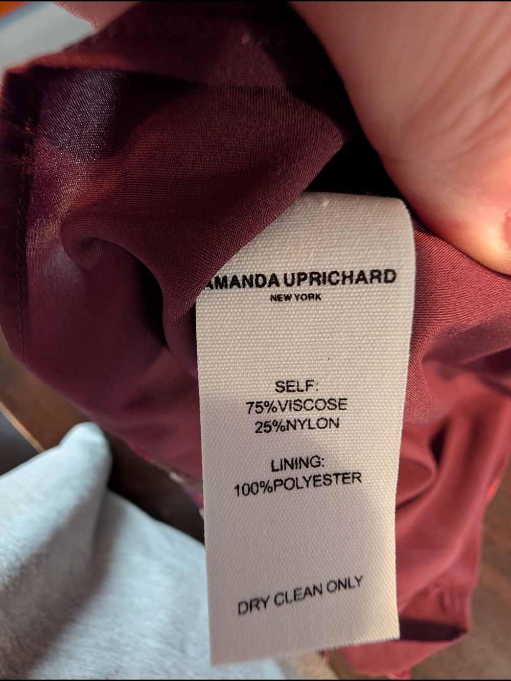 Amanda Uprichard Selah Dress, Sorrel Burnout, Women's XS, Plum/Orange - Picture 9 of 10